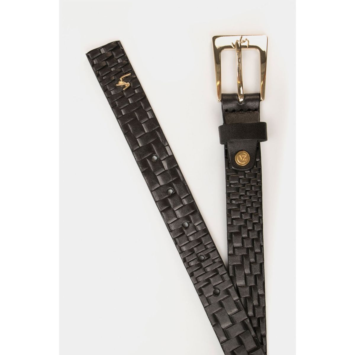 VELEZ - Vélez Cinturón Unifaz Butan De Cuero Textura Artesanal Negro