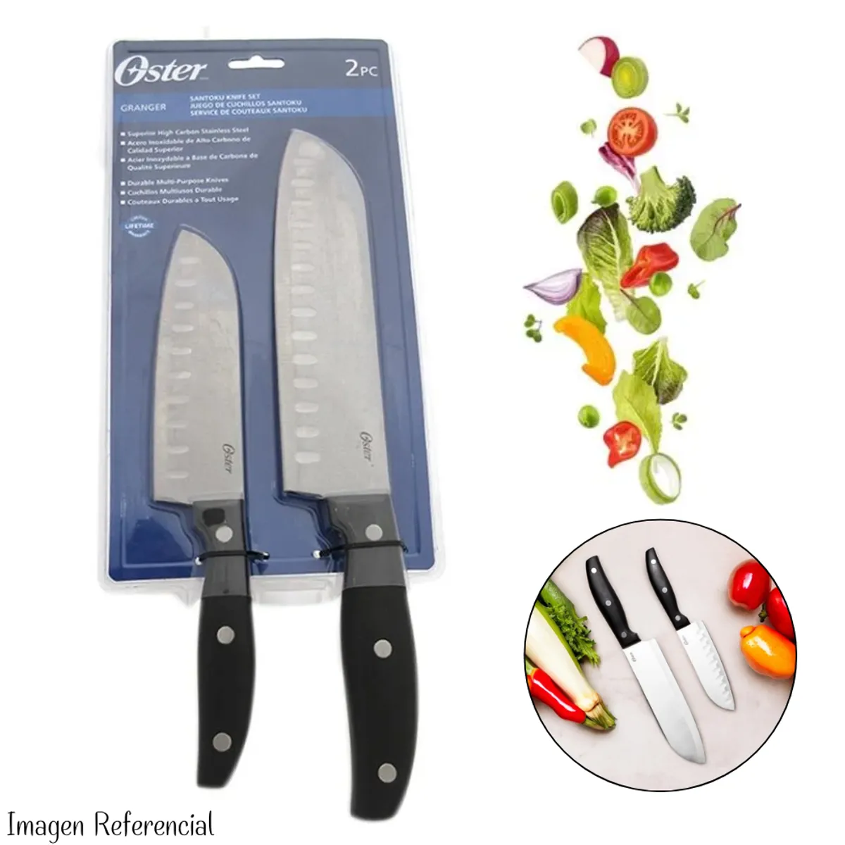 OSTER - Juego de Cuchillos Oster Santoku 2 pzas