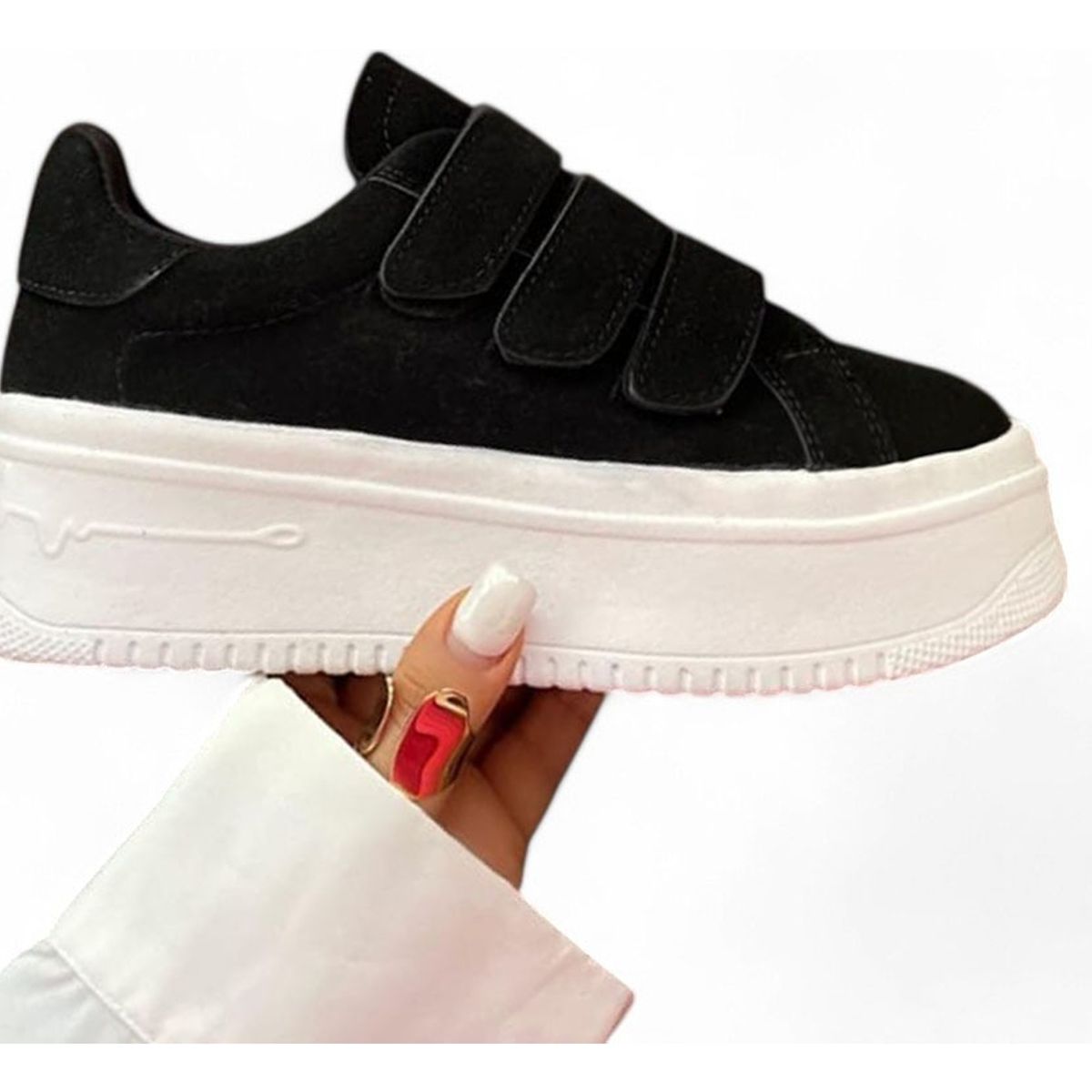 GENERICO - Zapatilla Casual Mujer Tres Pegapegas 2086L-52 Color Negro