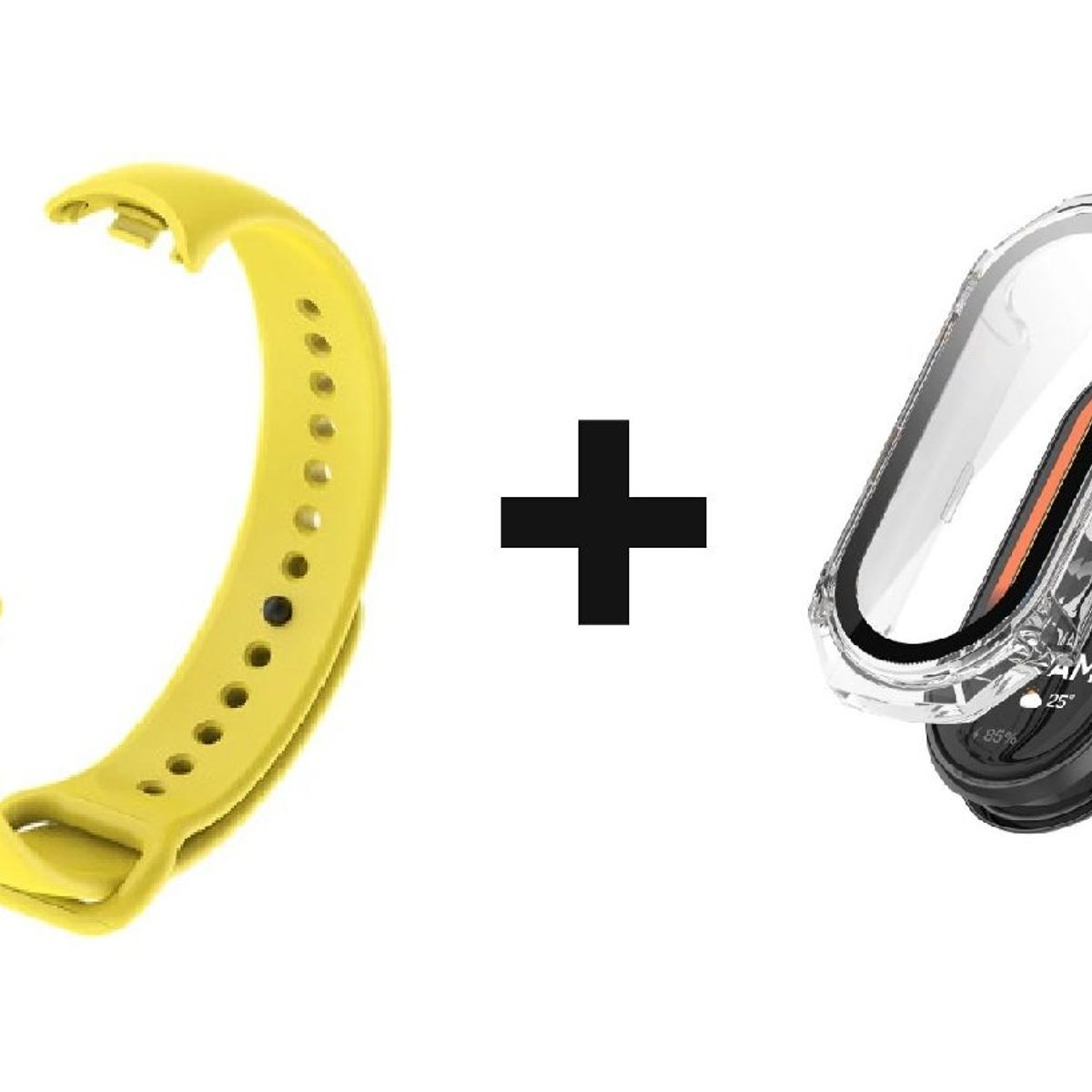 GENERICO - CORREA SILICON + BUMPER PARA  XIAOMI BAND 8 AMARILLO