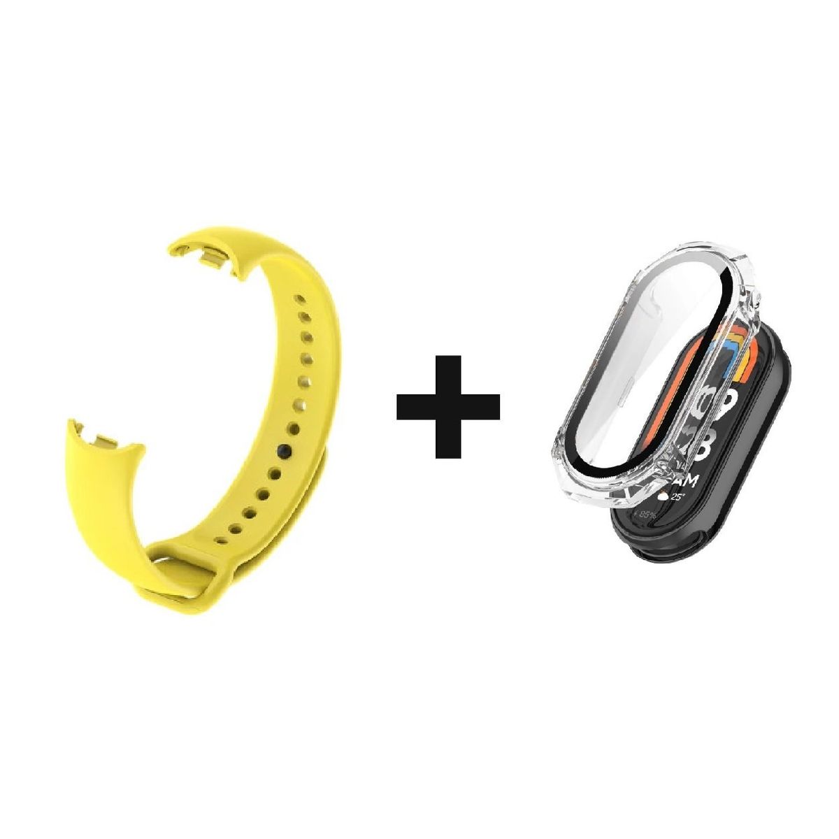 GENERICO - CORREA SILICON + BUMPER PARA  XIAOMI BAND 8 AMARILLO