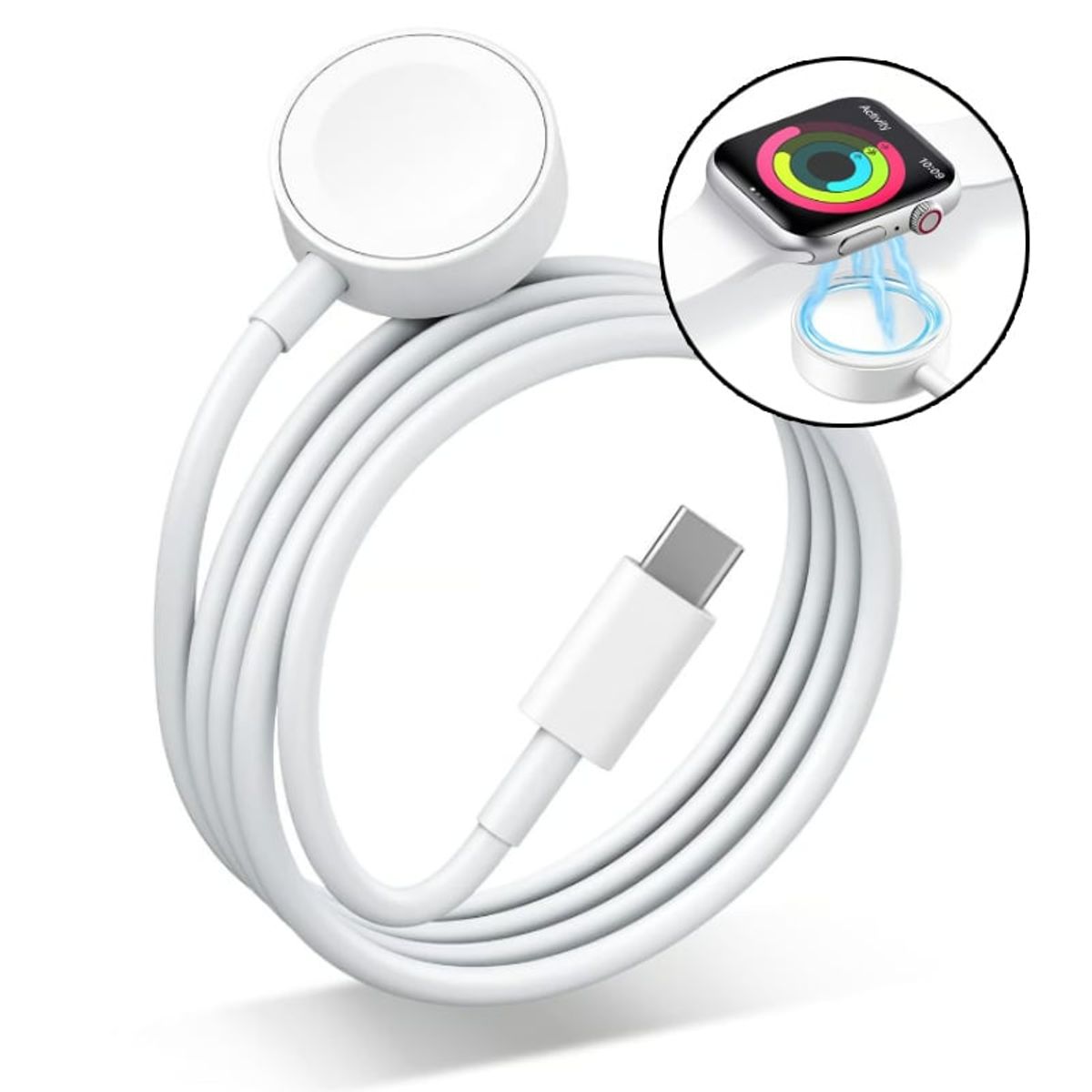 GENERICO - Cargador Magnético Para Apple Watch Cable Tipo C Usb-C 1m