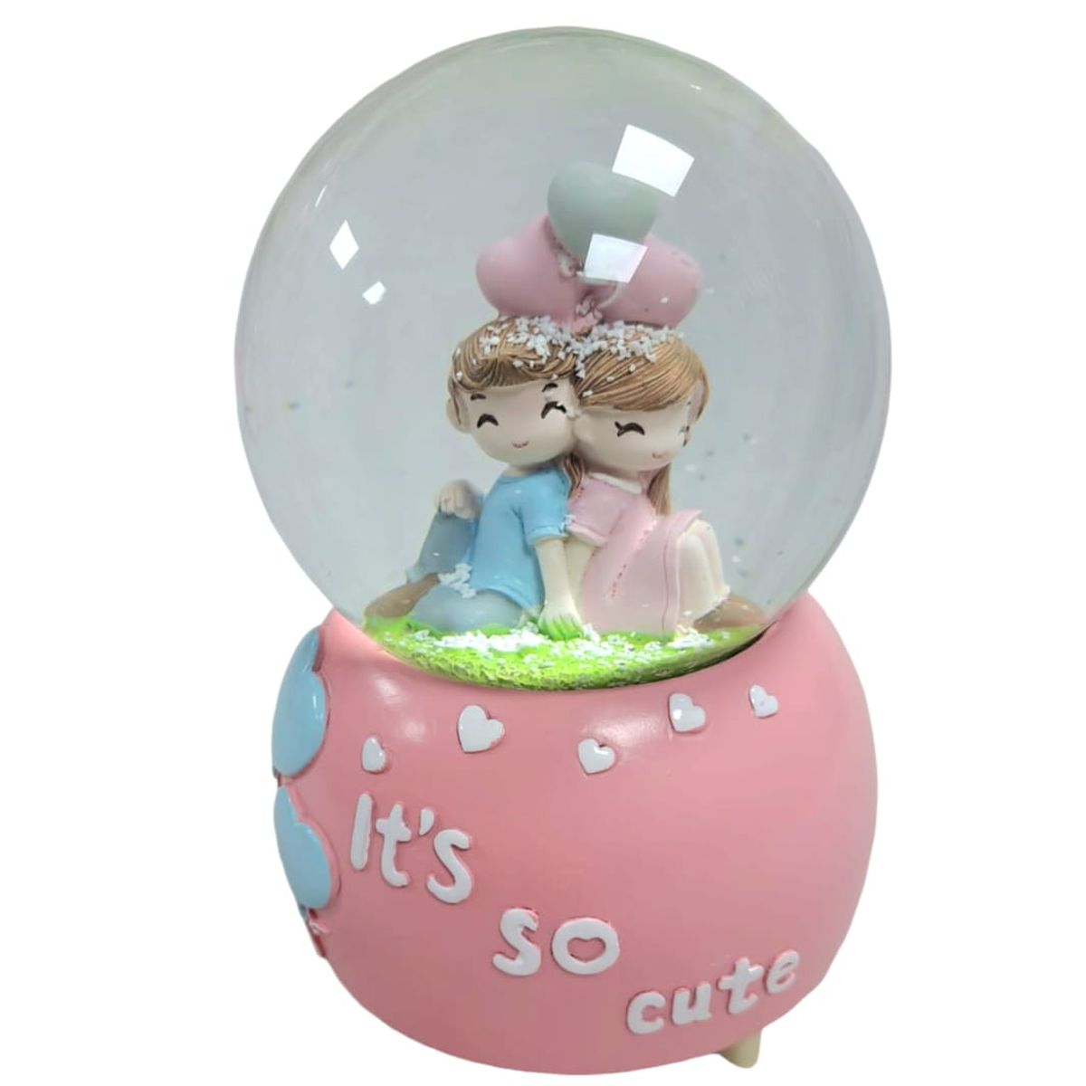 GENERICO - Esfera musical con luces y nieve de pareja San Valentín