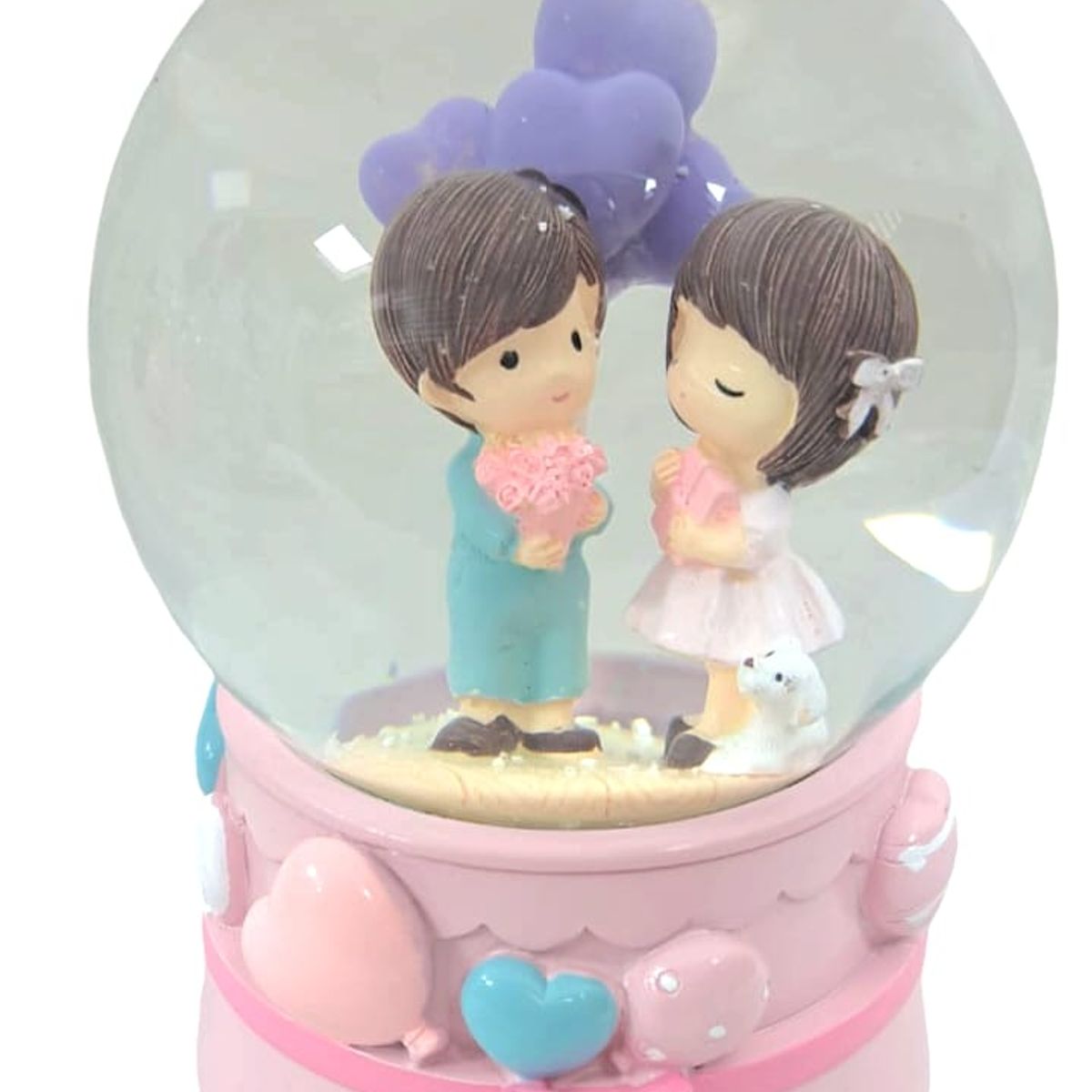 GENERICO - Esfera musical con luces y nieve de pareja San Valentín