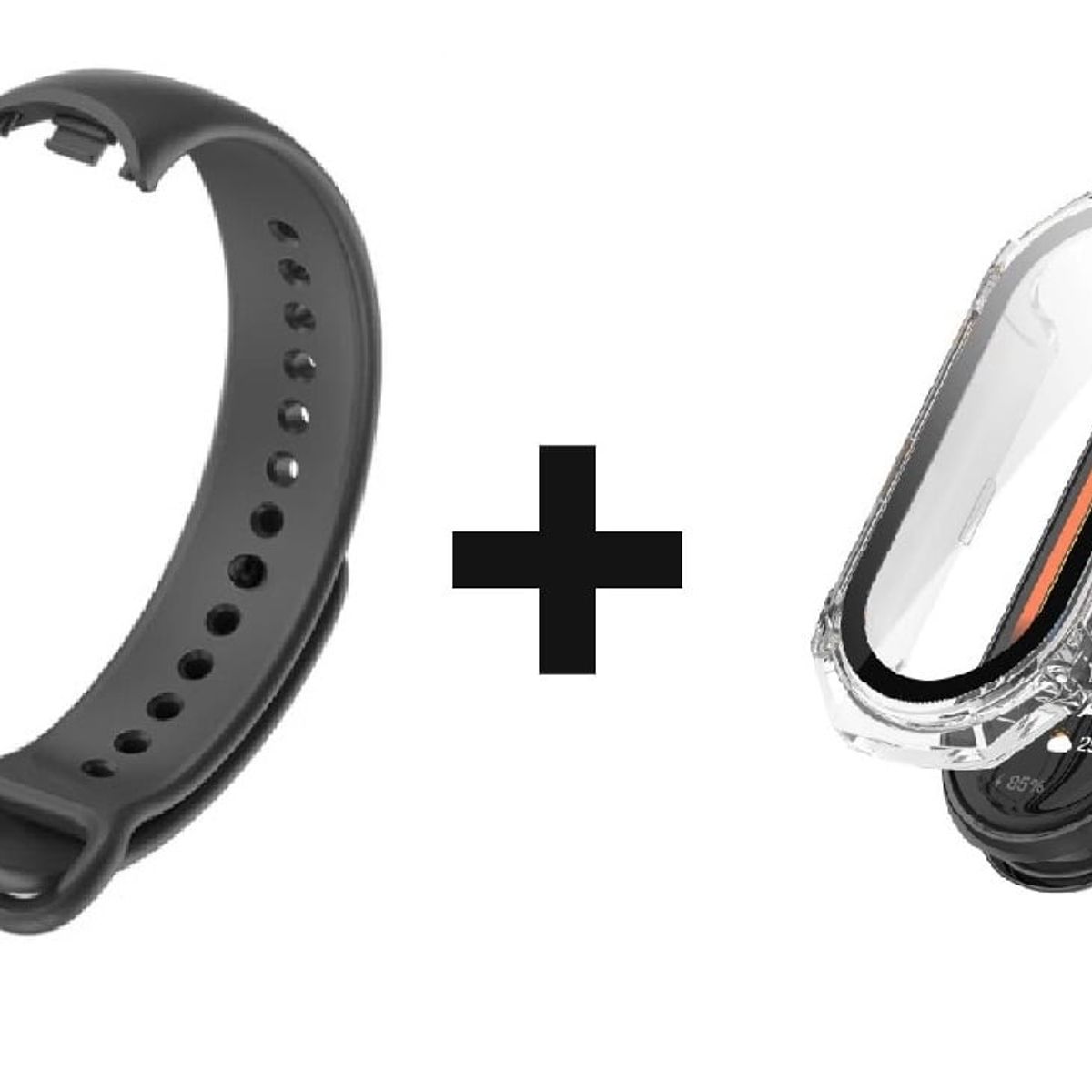 GENERICO - CORREA SILICON + BUMPER PARA XIAOMI BAND 8 GRIS