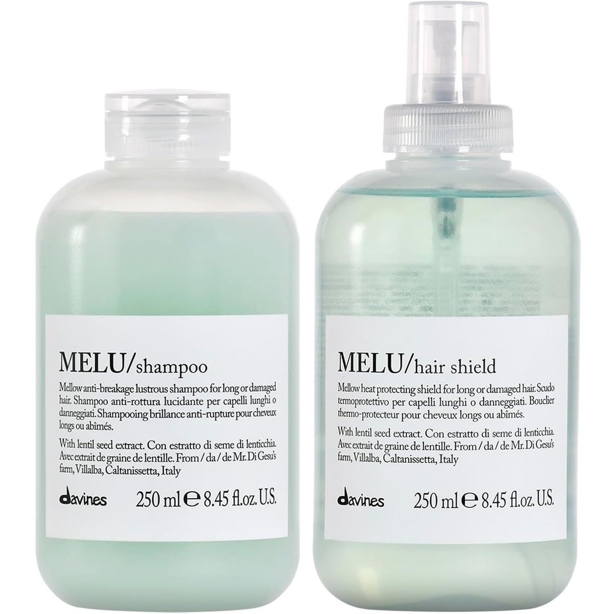 DAVINES - Shampoo Anti-rotura + Spray Hair Shield Protector Térmico Davines Melu