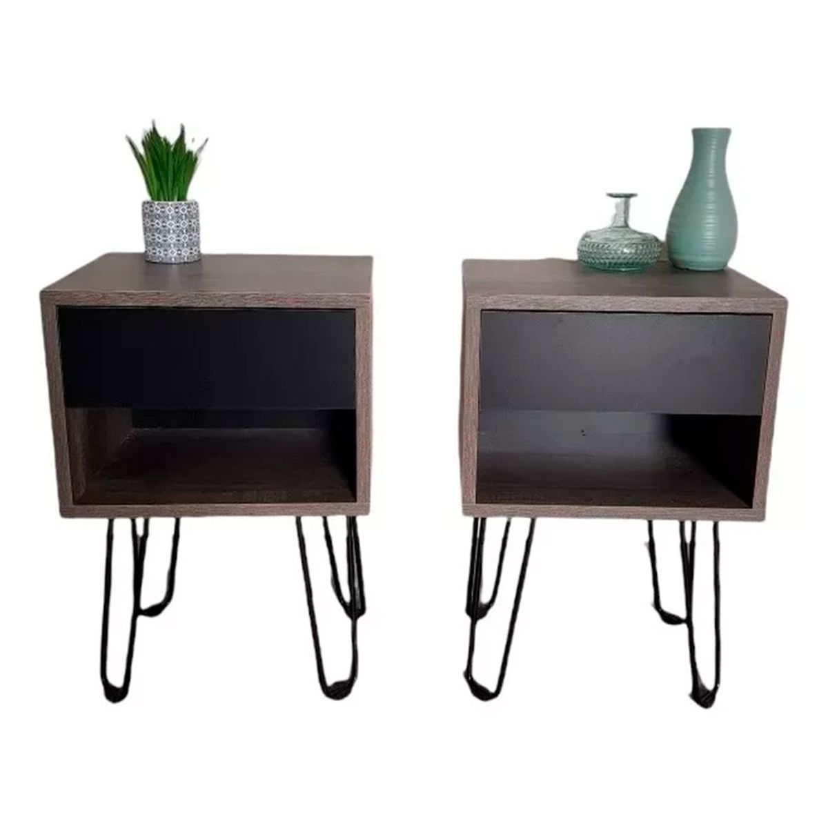 GENERICO - Velador Mesa De Noche Brunella Dark 2Unid - Gaudi