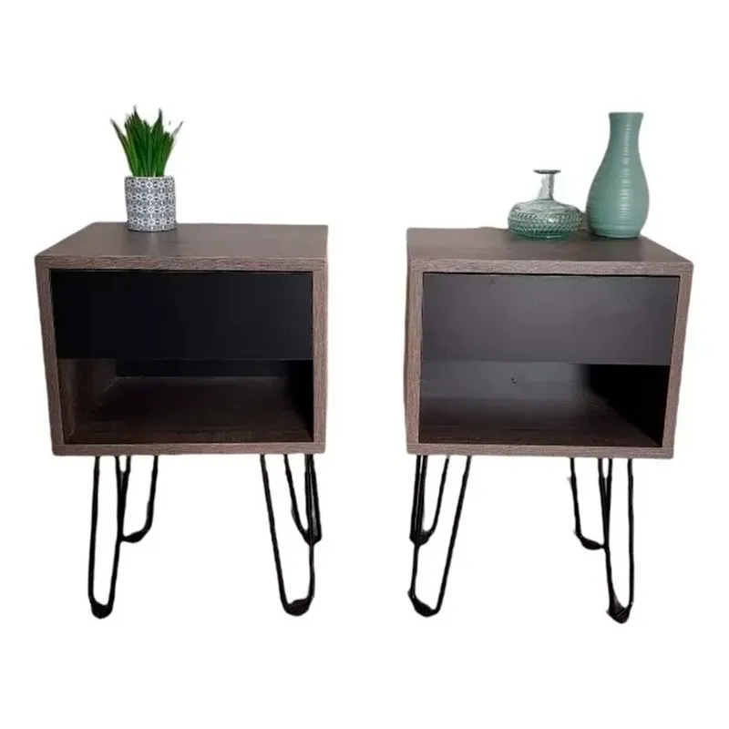 GENERICO - Velador Mesa De Noche Brunella Dark 2Unid - Gaudi