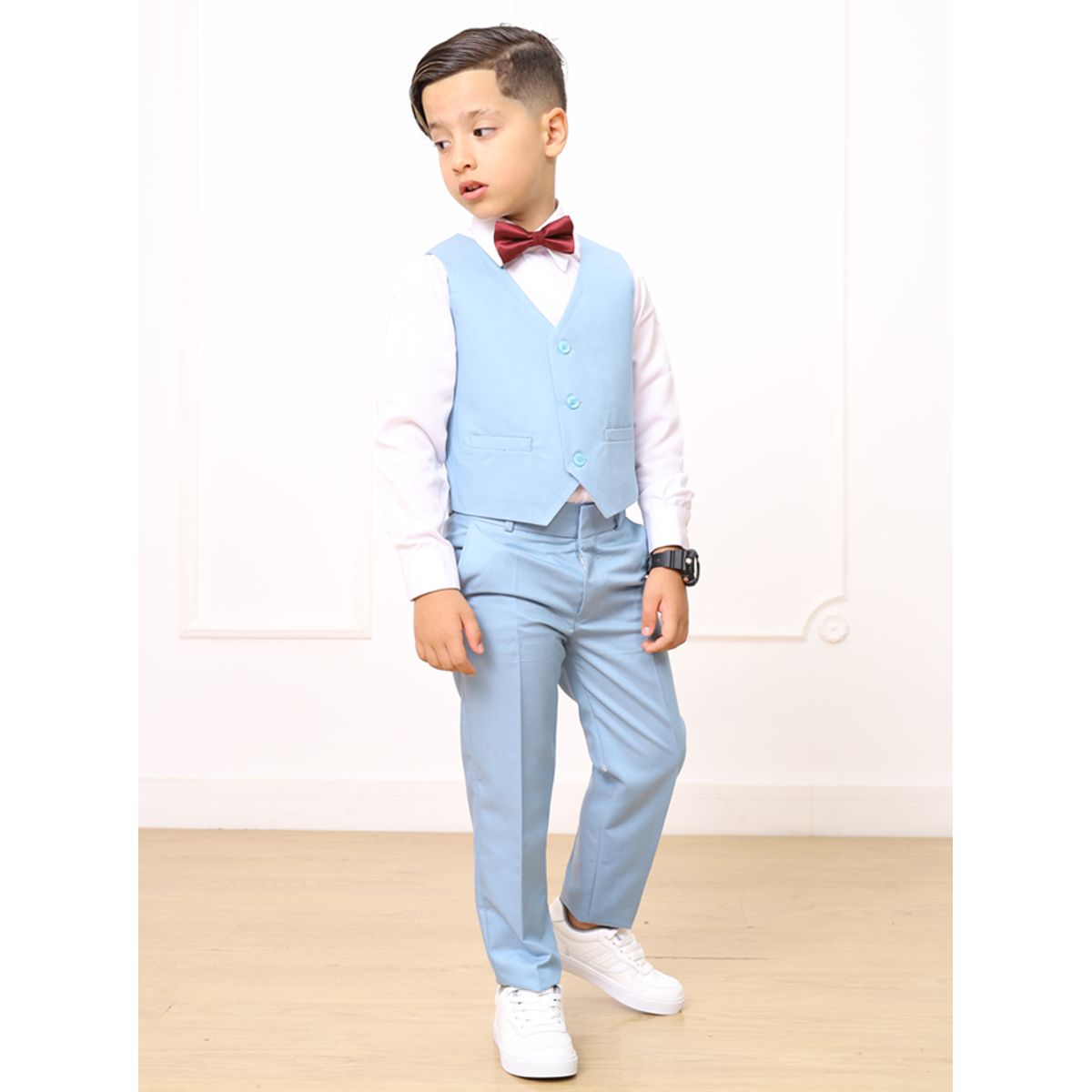 GENERICO - TRAJE DE 3 PIEZAS PARA NIÑO SOFISTICADO CELESTE