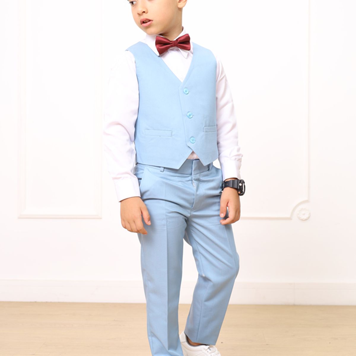 GENERICO - TRAJE DE 3 PIEZAS PARA NIÑO SOFISTICADO CELESTE
