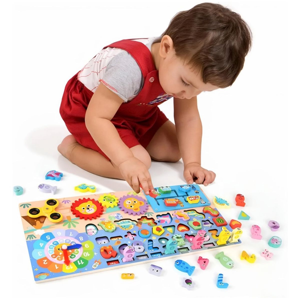 GENERICO - Tablero didáctico montesoori 8 en 1 para niños