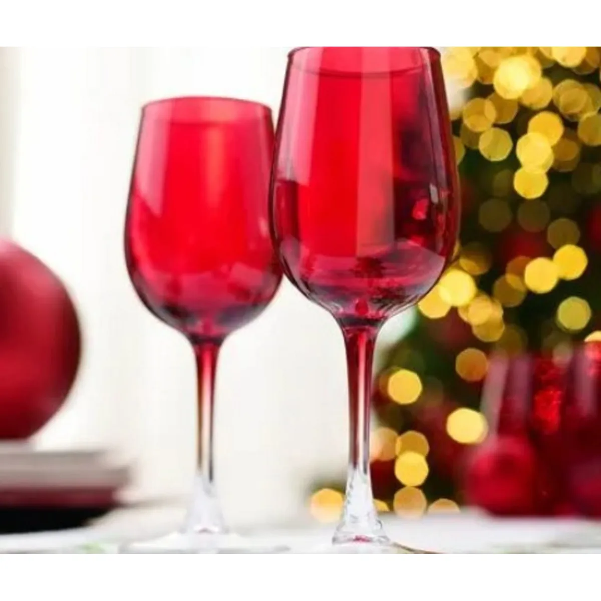 GENERICO - SET DE COPAS ROJAS 6 UNID CALIDAD A1