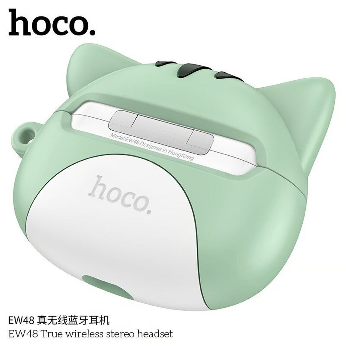 GENERICO - Ew48 Auriculares Estéreo Inalámbricos Con Funda De Gatito Verde