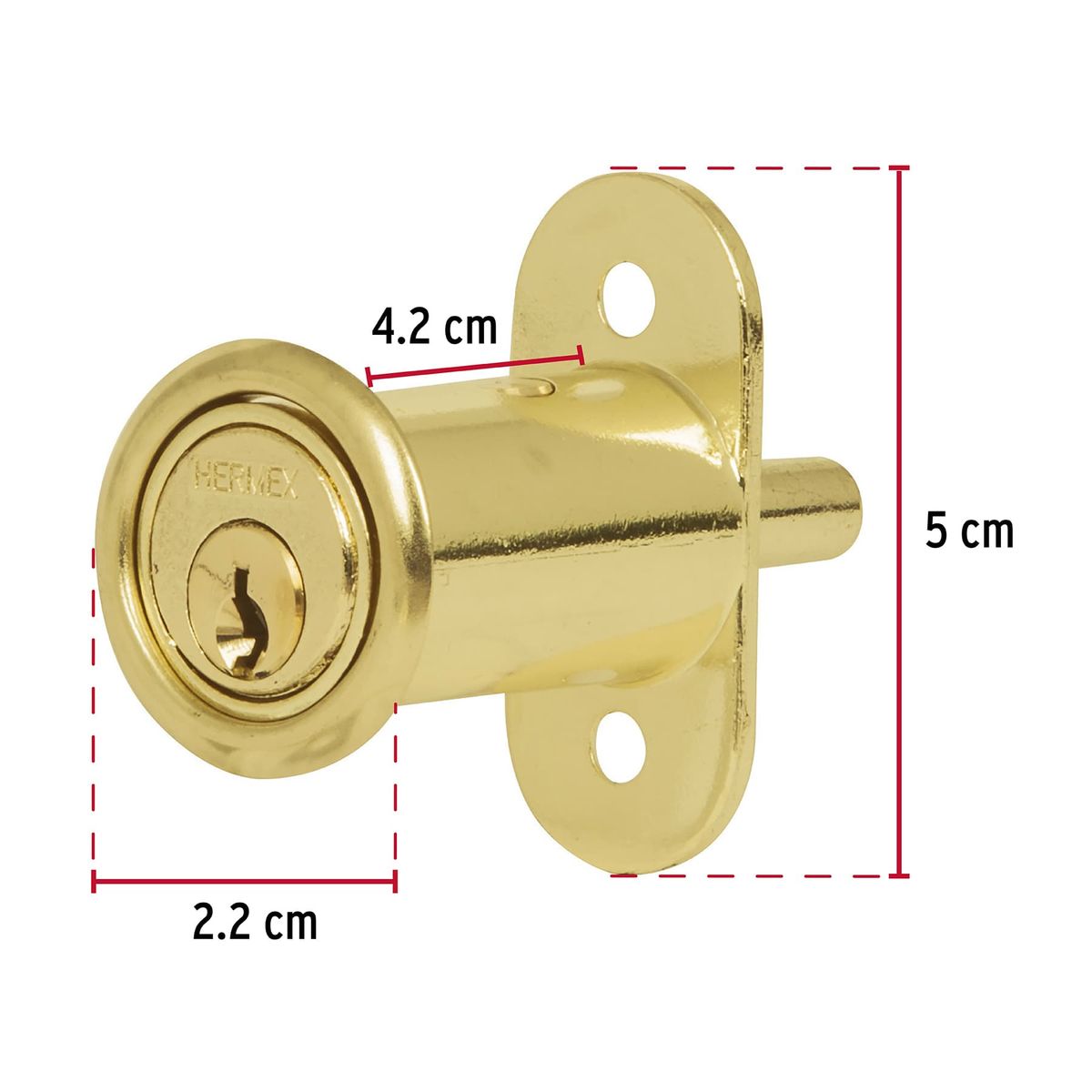 Cerradura Chapa para Mueble Tipo Botón 43569 Hermex, marca HERMEX - Foto 2
