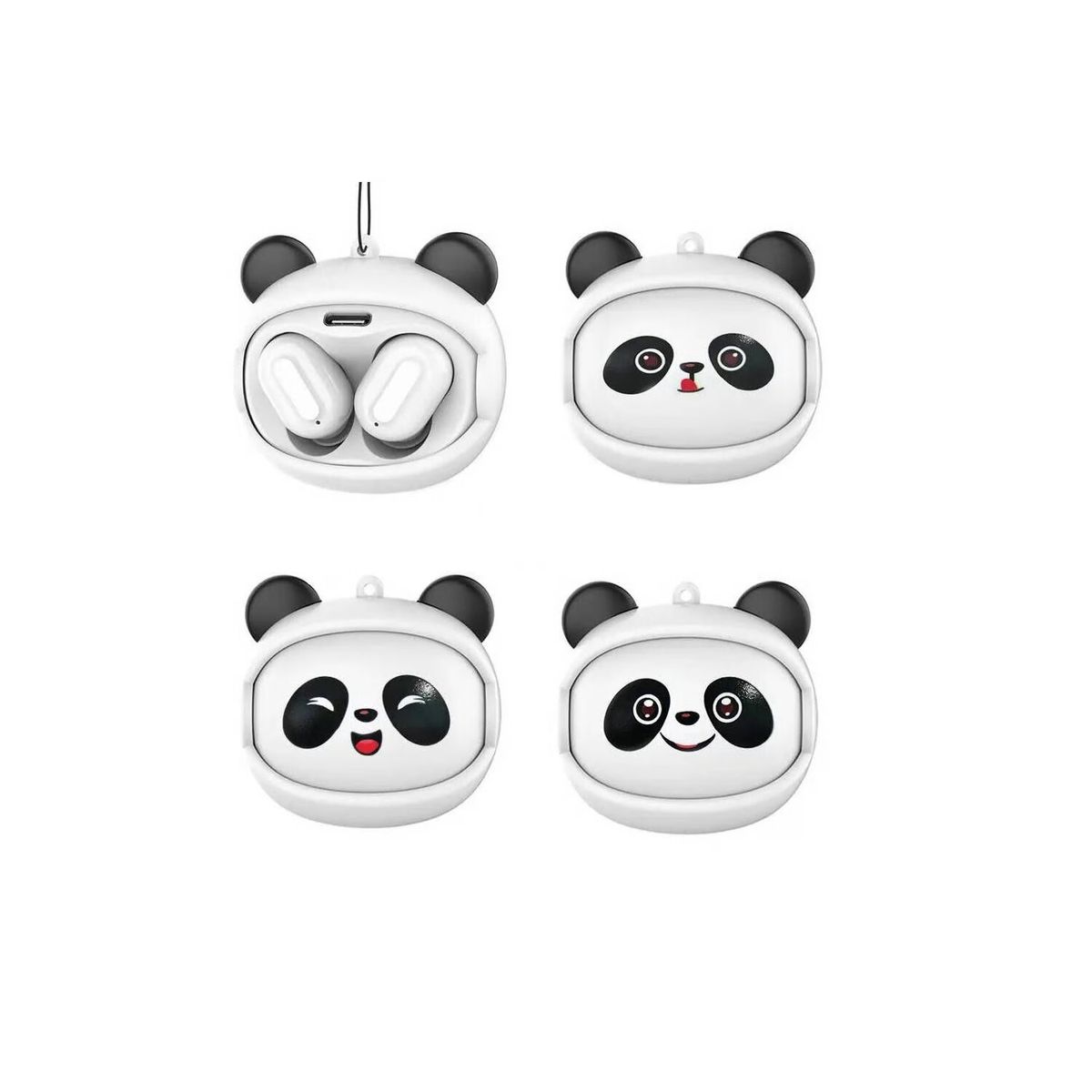 GENERICO - Audífonos Ewtto Diseño Panda y Rostro Intercambiable