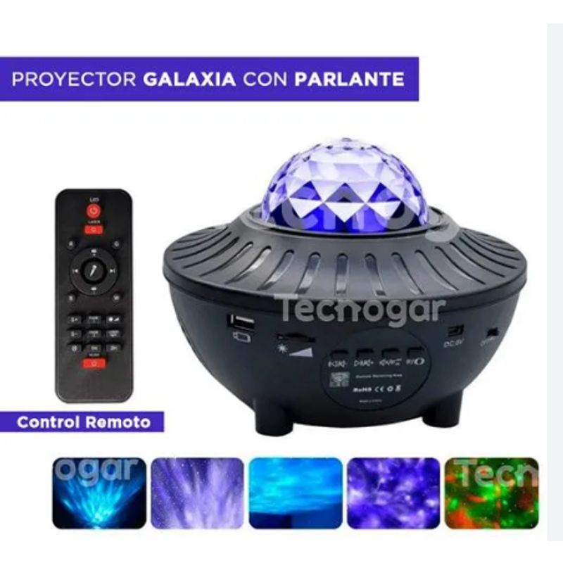 GENERICO - Proyector Galaxia Con Parlante Bluetooth Luces LED