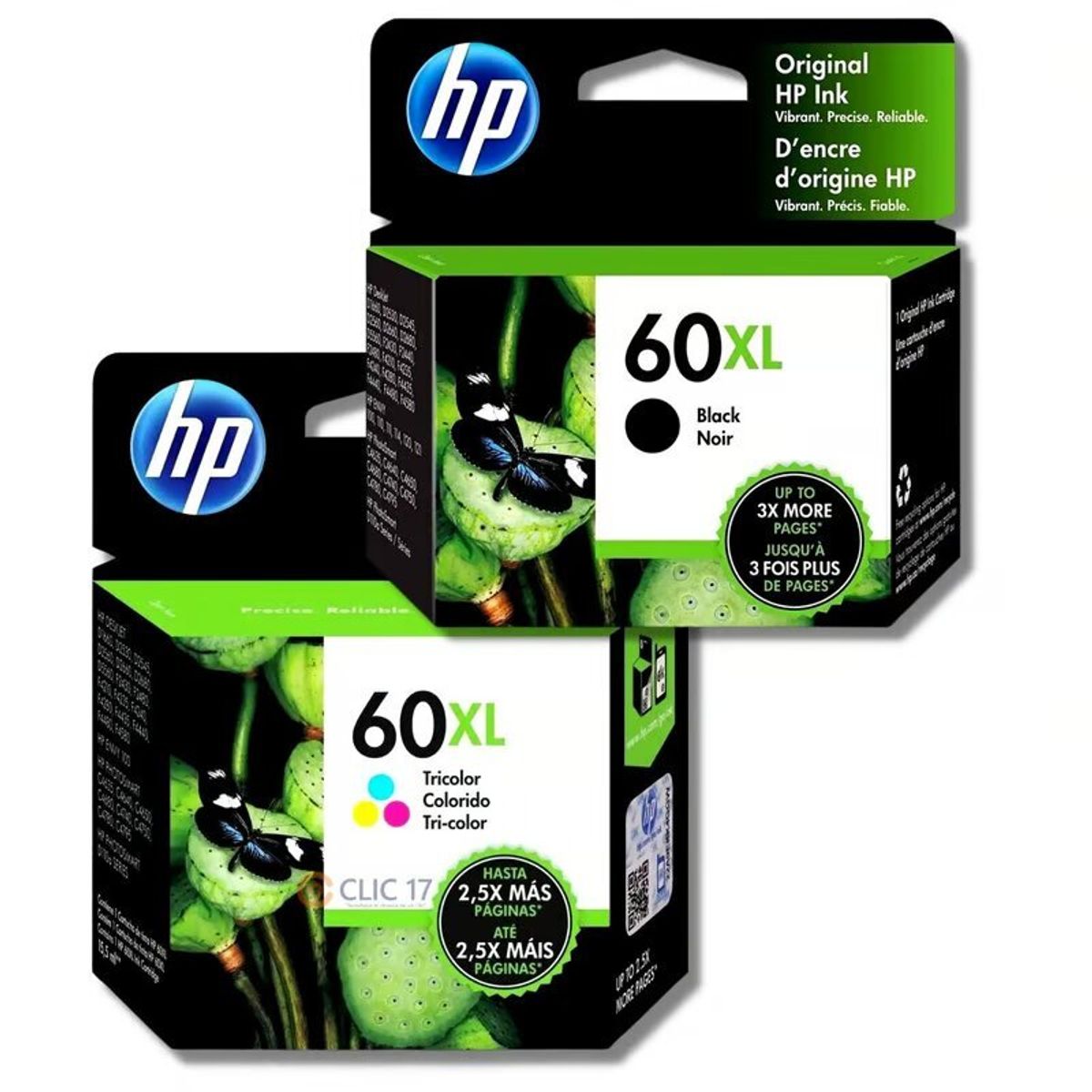 HP - Kit Tinta HP 60XL Negro Tricolor Orginal