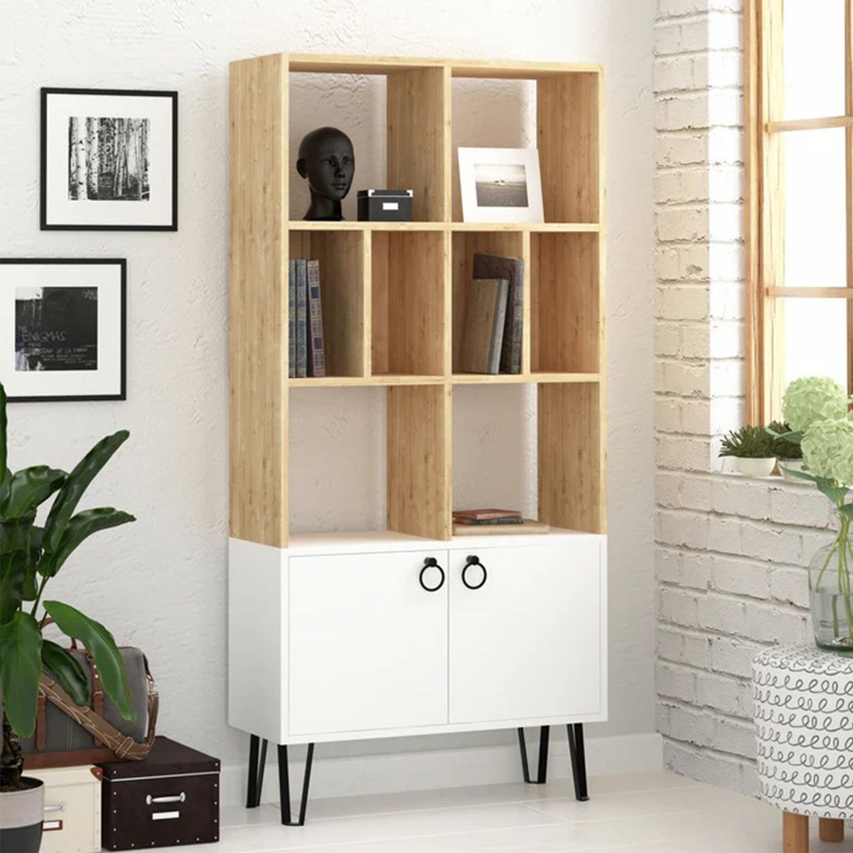 DIBA MUEBLES - Librero Moderno con 2 puertas Zory DIBA Muebles