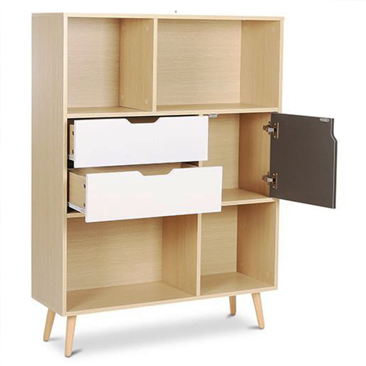 DIBA MUEBLES - Librero Moderno con 2 Cajones Soleny DIBA Muebles