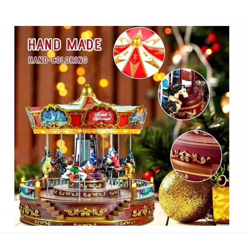 GENERICO - CARRUSEL MUSICAL GRANDE LUMINOSO A PILAS Y CONECTOR USB