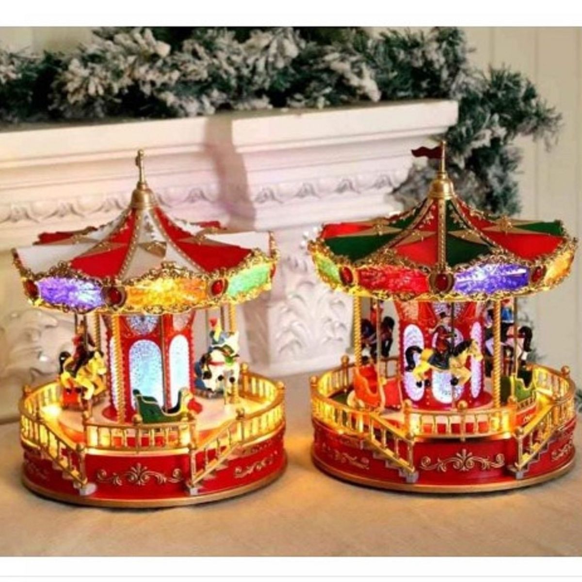 GENERICO - CARRUSEL MUSICAL GRANDE LUMINOSO A PILAS Y CONECTOR USB