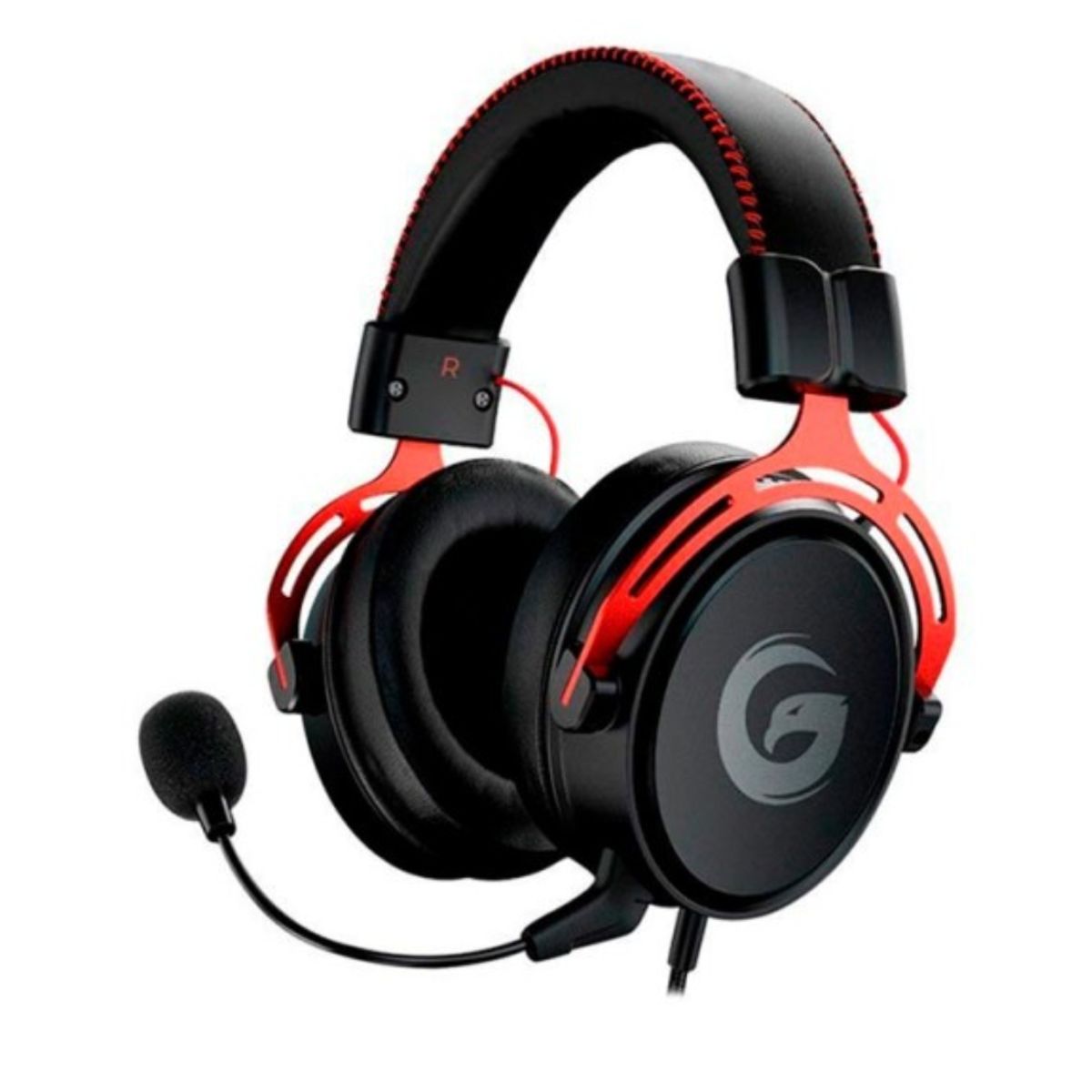 GAMBYTE - Audifono Gamer Gambyte Templar 7.1, Color Negro C/rojo  Entrada Jack