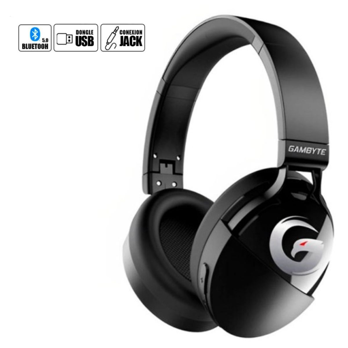 GAMBYTE - Audifono Gamer 5.1 Inalambrico Gambyte Soul Negro Bluetooth 5.0 Negro