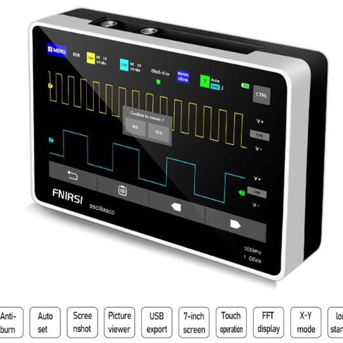 OEM - Osciloscopio Digital de 2 Canal Portátil de 100mhz FNIRSI