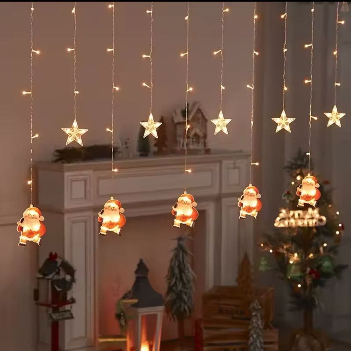 GENERICO - CORTINA DE LUCES NAVIDEÑAS DE PERSONAJES