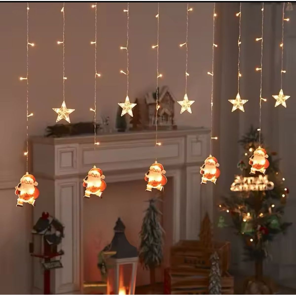 GENERICO - CORTINA DE LUCES NAVIDEÑAS DE PERSONAJES