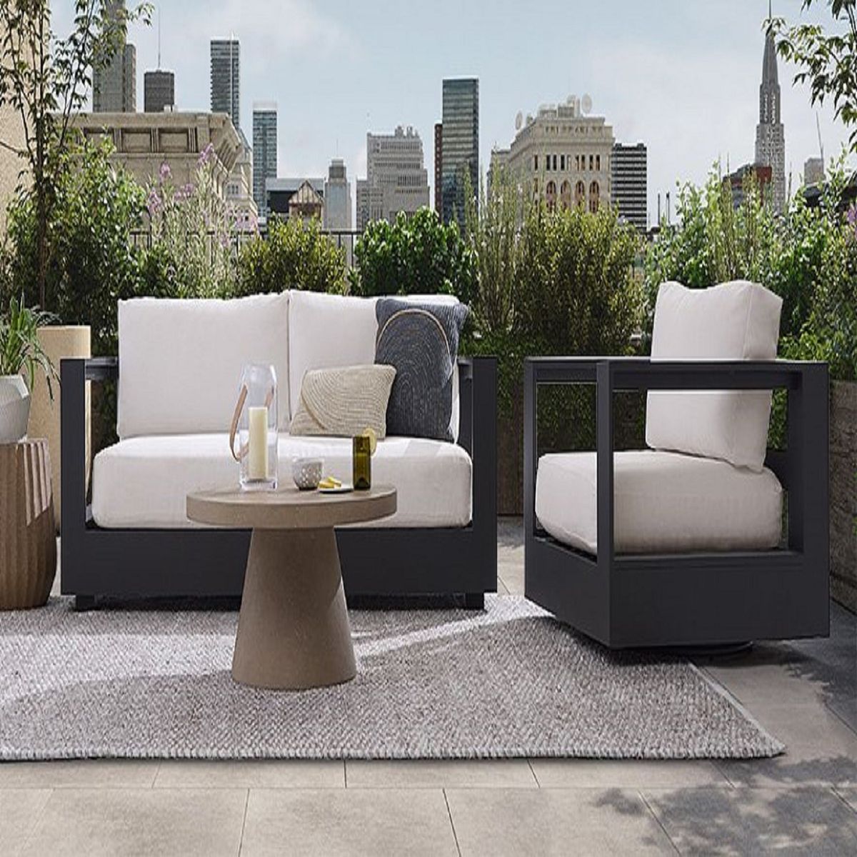 MOBILIARI - MP Juego de Sala para terraza con 2-1 cuerpos - Blanco