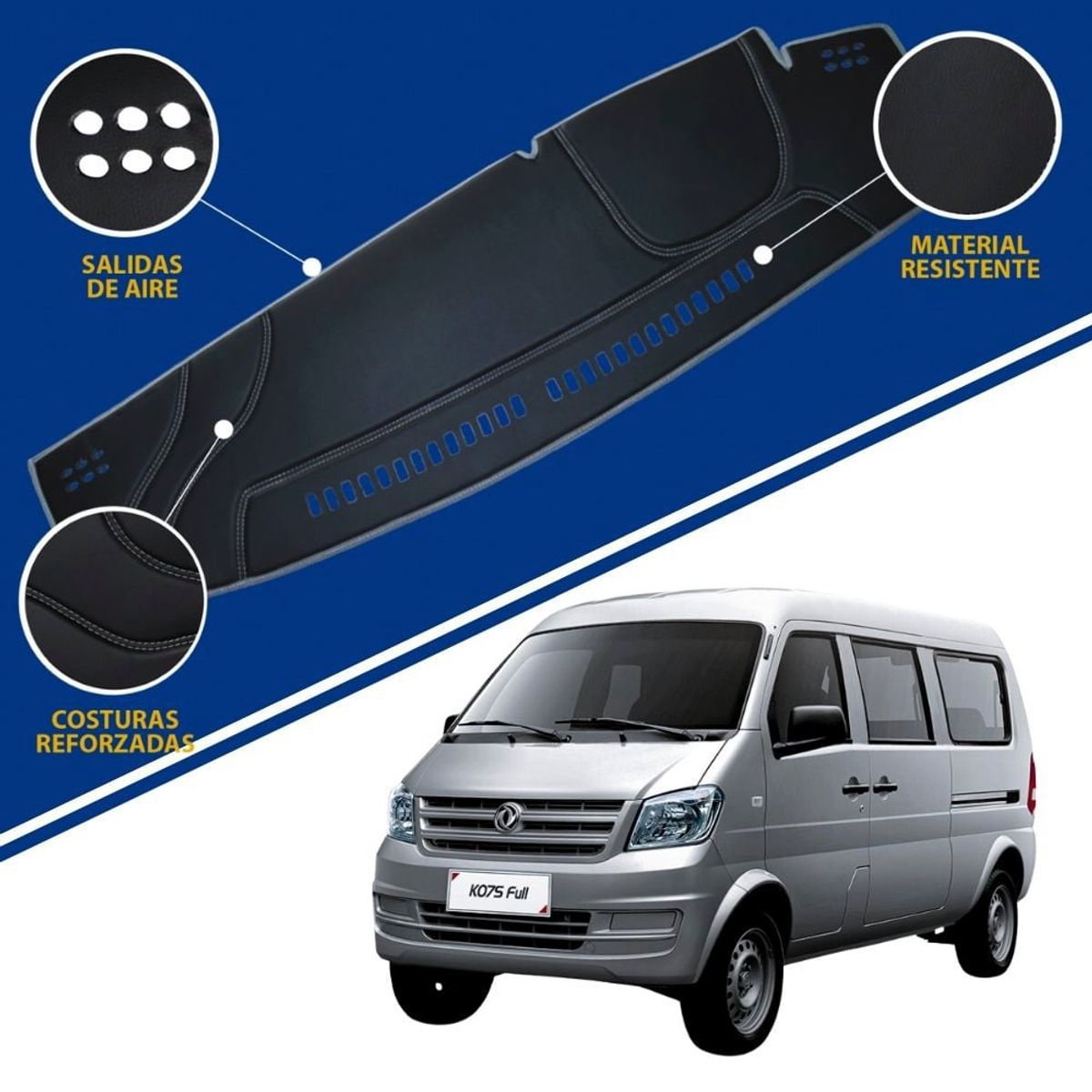 TECGO - PROTECTOR TABLERO TIPO DFSK MINIVAN K07S 2021 TACTO CUERO