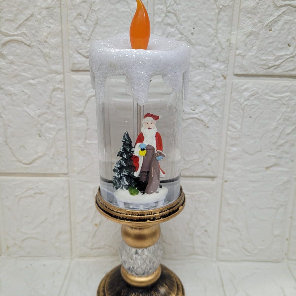GENERICO - CANDELABRO EN FORMA DE VELA NAVIDEÑO DE PAPA NOEL
