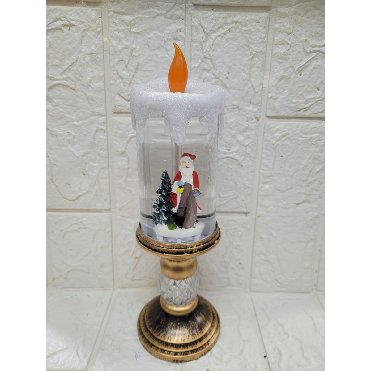 GENERICO - CANDELABRO EN FORMA DE VELA NAVIDEÑO DE PAPA NOEL