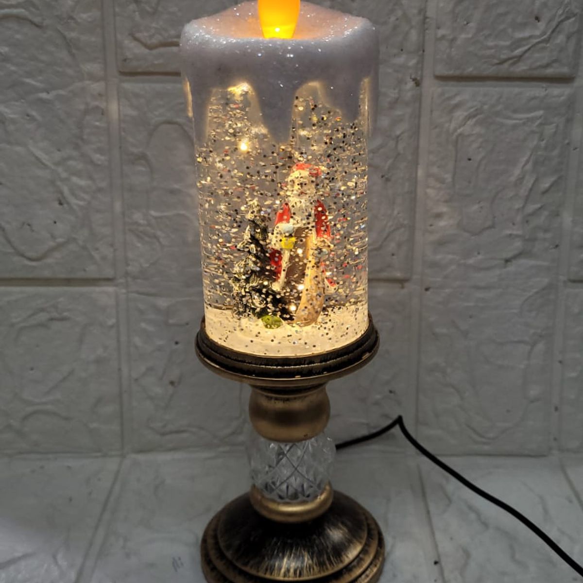 GENERICO - CANDELABRO EN FORMA DE VELA NAVIDEÑO DE PAPA NOEL