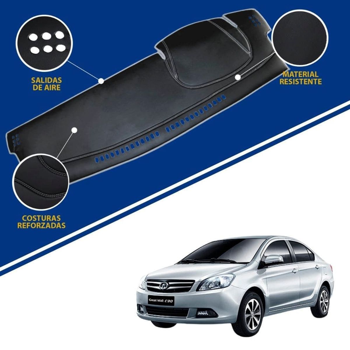 TECGO - PROTECTOR DE TABLERO TIPO GREAT WALL C30 2017 TACTO CUERO