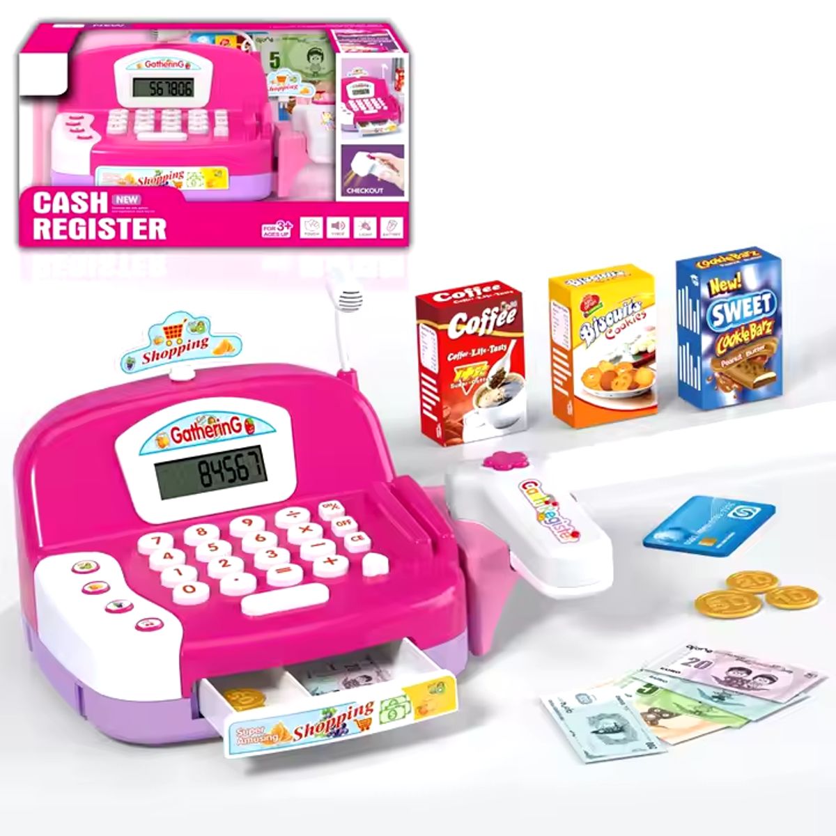 GENERICO - JUGUETE CAJA REGISTRADORA CON SONIDO MICRÓFONO