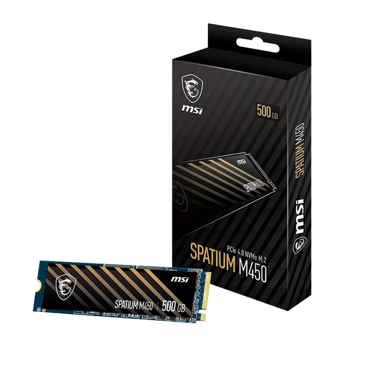 MSI - Disco SSD 500GB MSI M.2 NVMe, velocidad 3600 MB/s