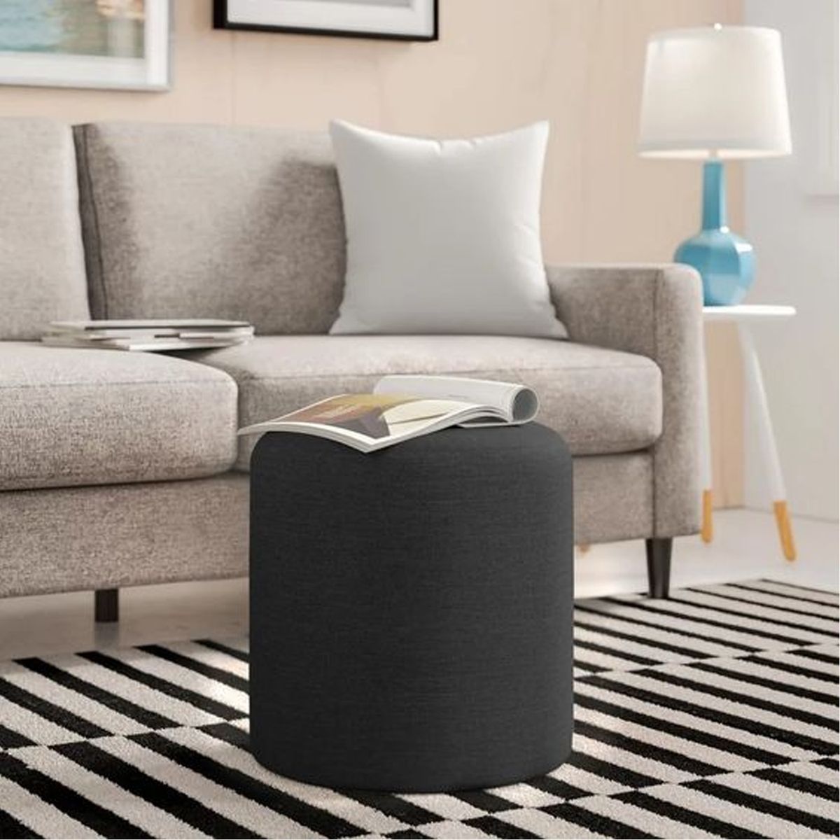 GENERICO - PUFF TOM NEGRO REDONDO