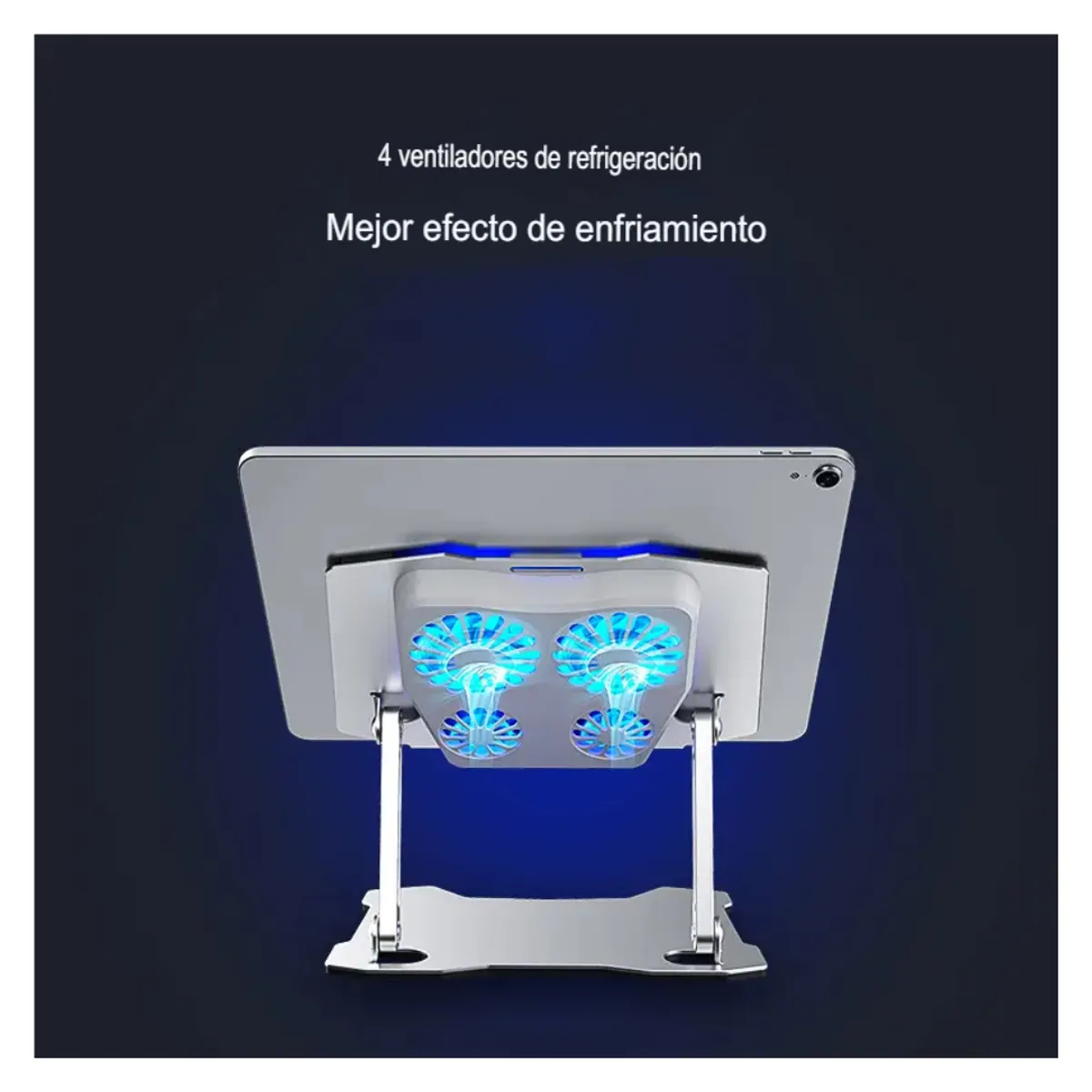 SEISA - Soporte Ventilador De Aluminio Para Tablet Ajustable Cooler Plegable