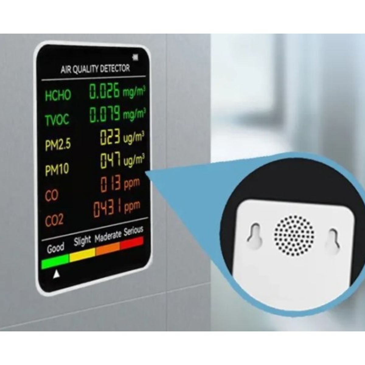 GENERICO - Medidor De Calidad De Aire 6 En 1 Dióxido De Carbono Co2