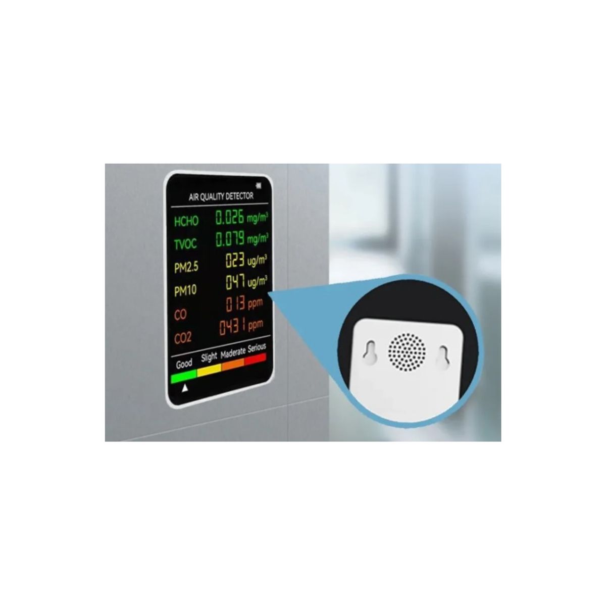 GENERICO - Medidor De Calidad De Aire 6 En 1 Dióxido De Carbono Co2