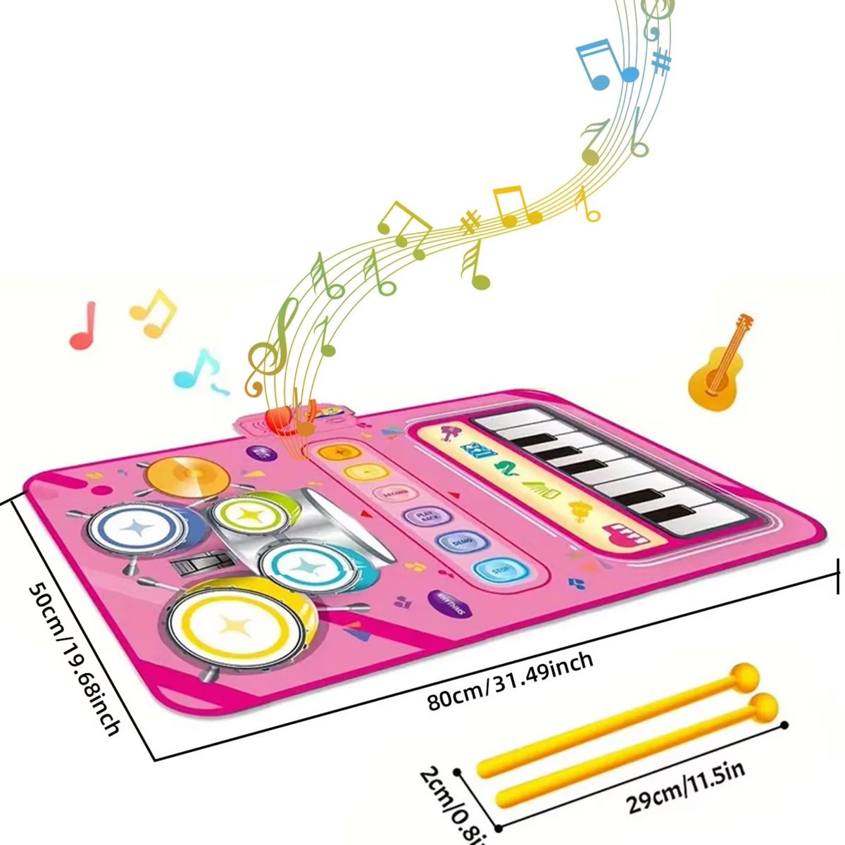 GENERICO - Juguete para bebes Alfombra Musical Piano y Batería Rosado