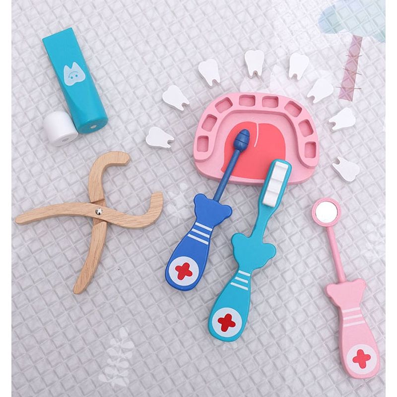 GULI GULI - SET DE DENTISTA DE MADERA PARA NIÑOS MONTESSORI