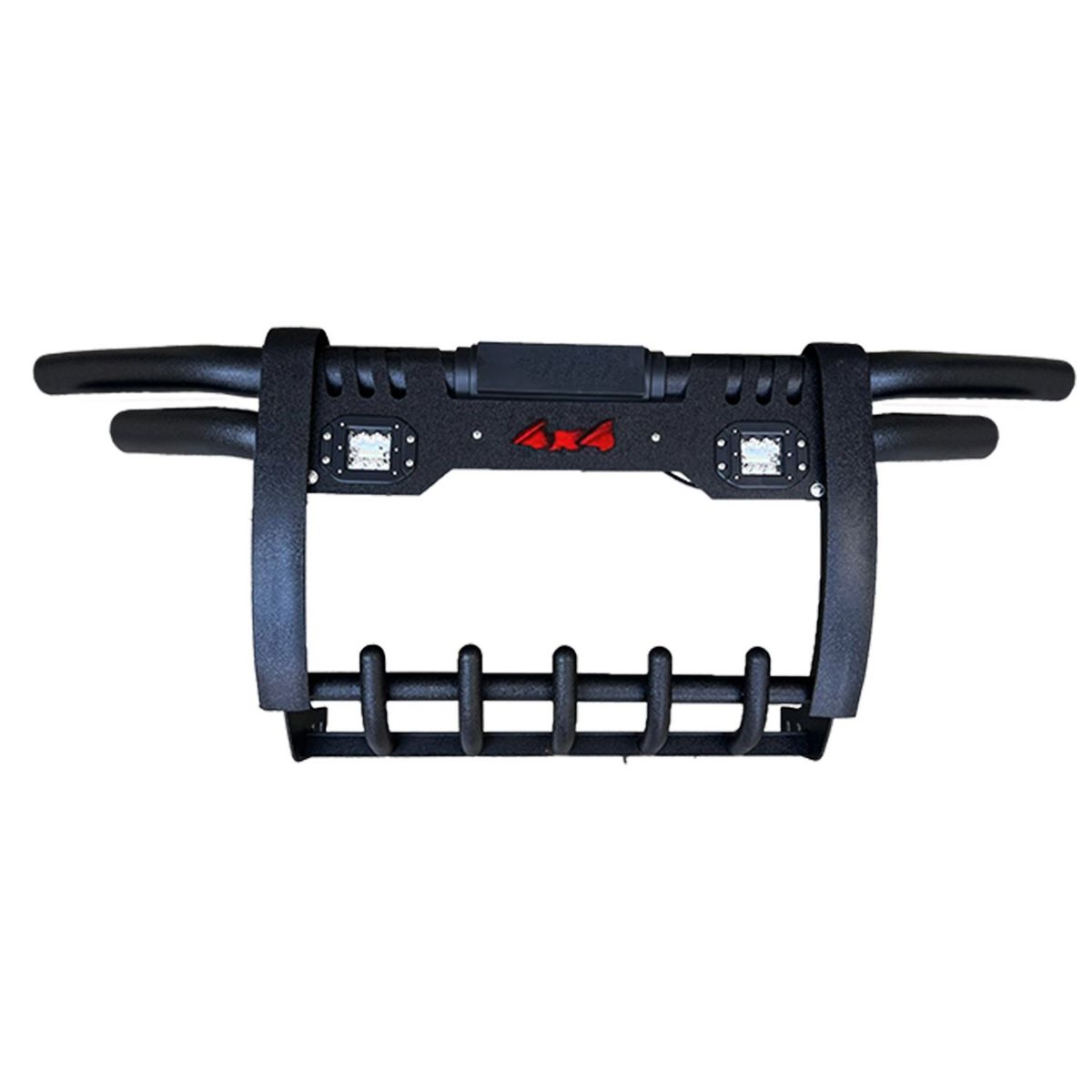 GENERICO - DEFENSA DELANTERA HILUX VIGO CON LED NEGRO LOGO 4X4