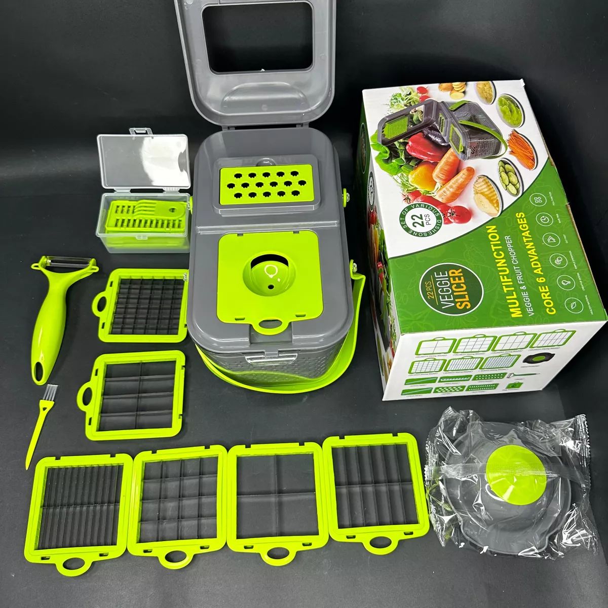 GENERICO - Cortador Picador De Alimentos 22 En 1 Manual Fruta Verduras