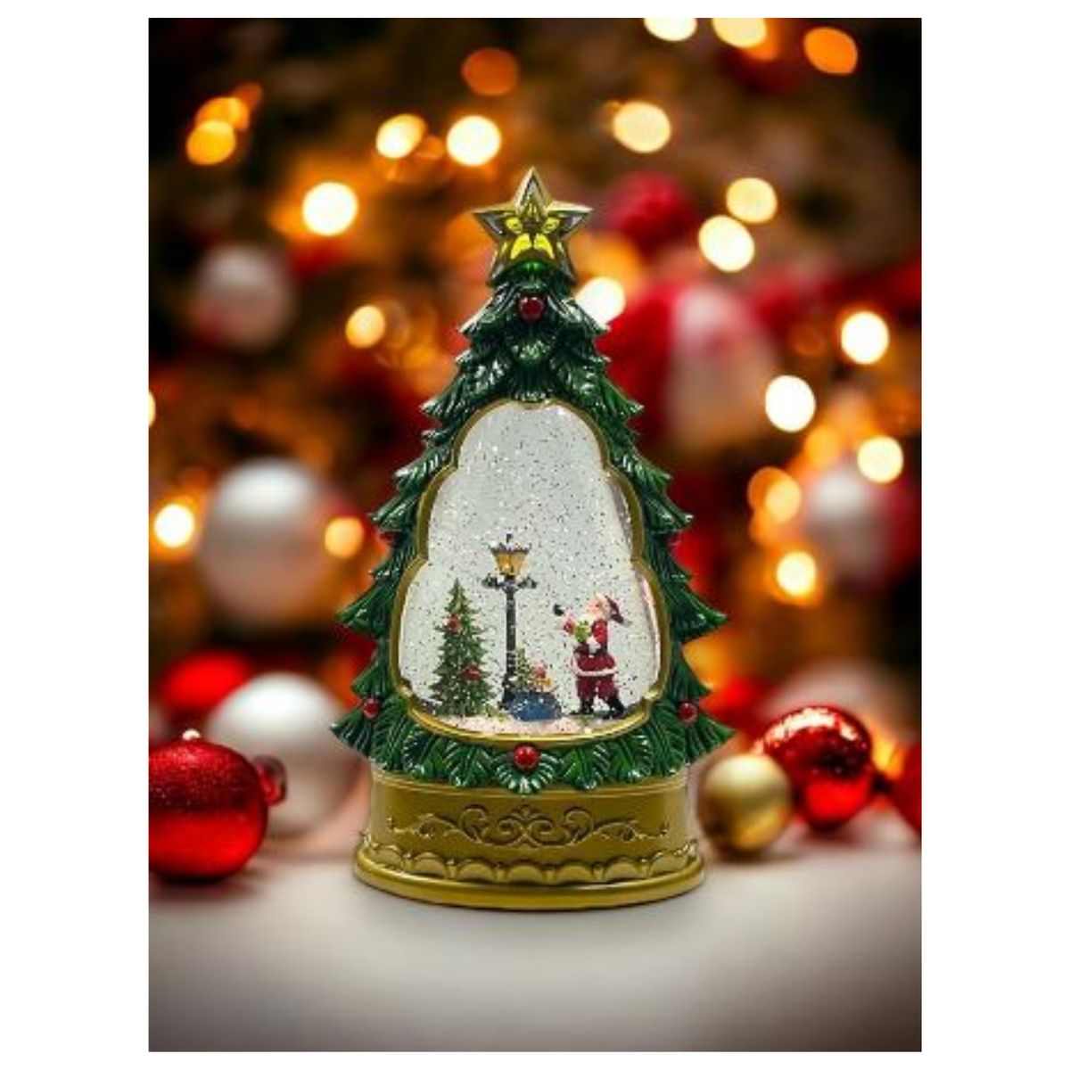 GENERICO - Lampara Papa Noel Adorno navideño Arbol de Navidad con Luces