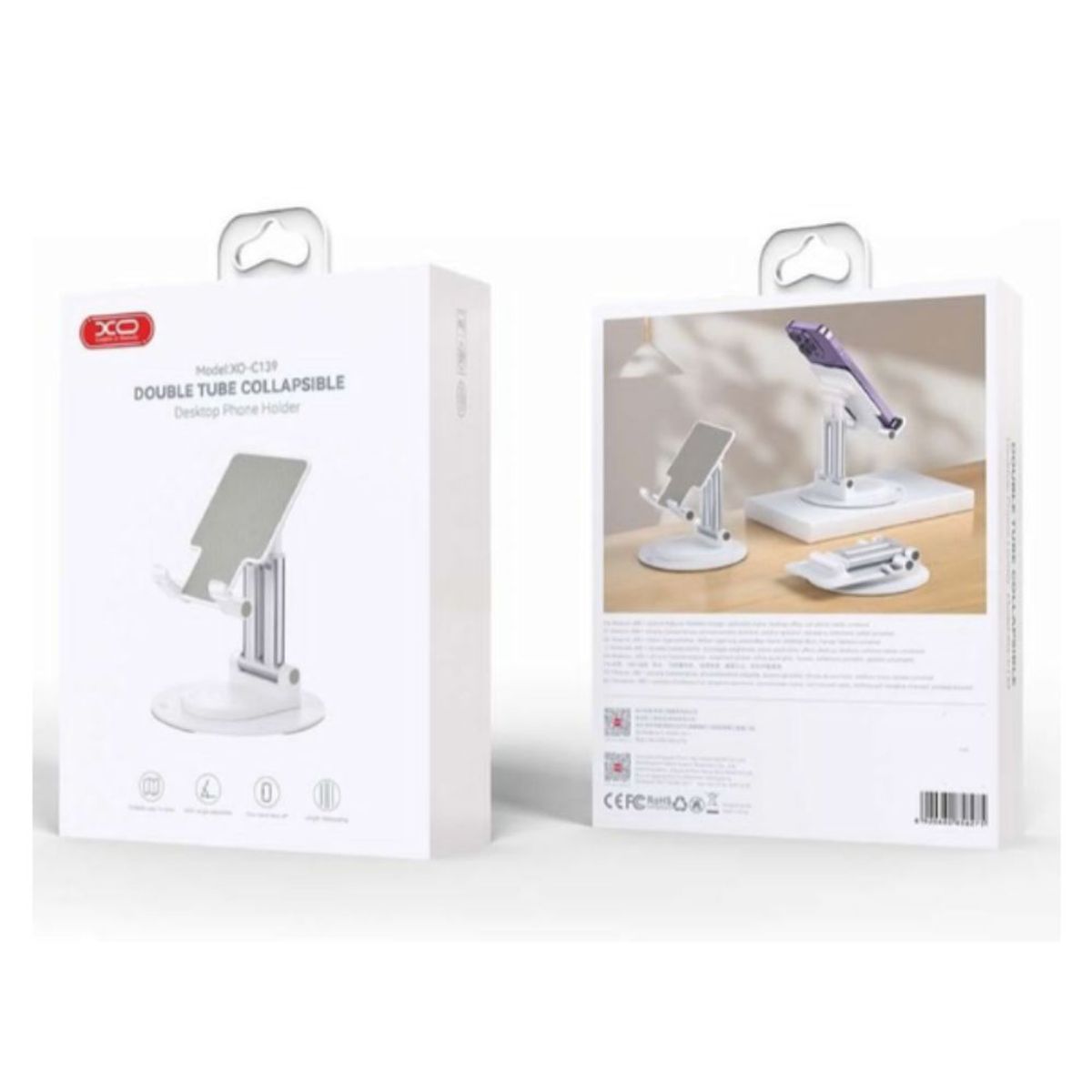 GENERICO - Soporte de escritorio base redonda de metal giratoria de 360° XO-C139