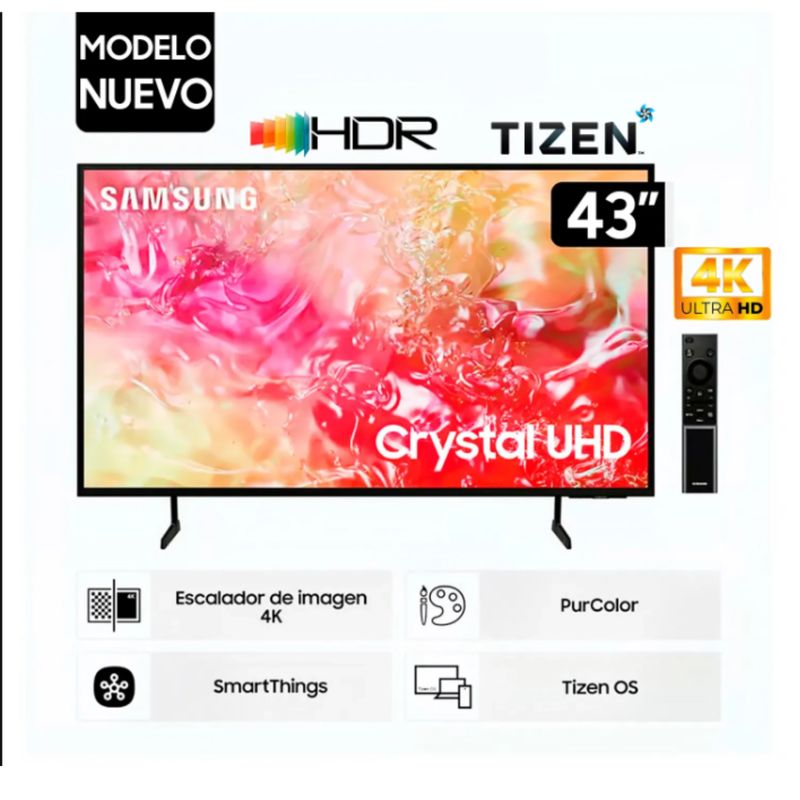 SAMSUNG - TV SAMSUNG 43" UN43DU7000  Crystal UHD 4K Smart TV