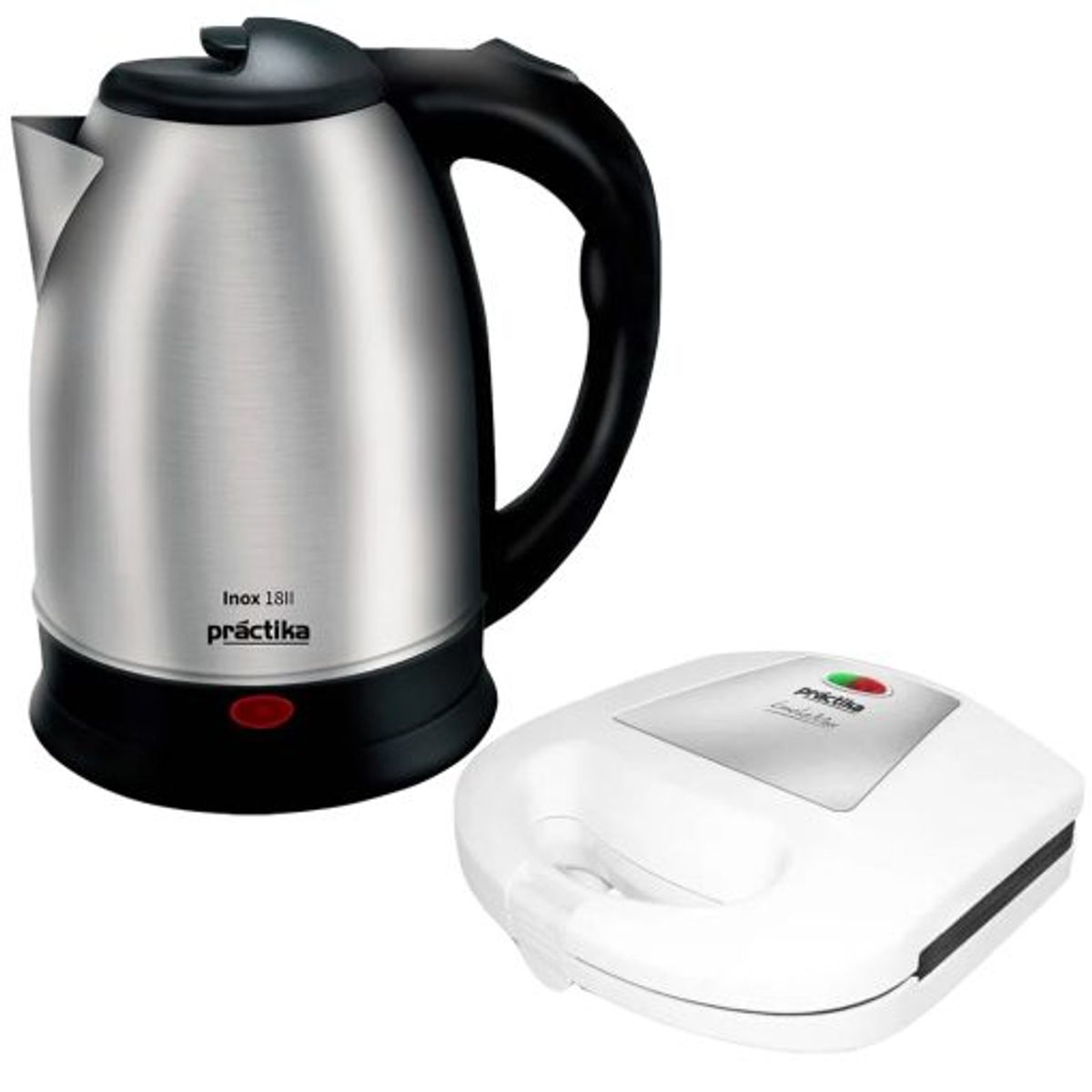 PRACTIKA - Hervidor Electrico 1.8L + Sandwichera 2 panes Practika